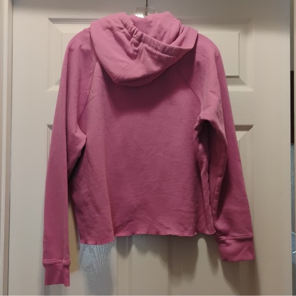 Calvin Klein Cropped Pink Purple Hoodie Sweatshirt Chic Classic Stylish Size L - Picture 7 of 7